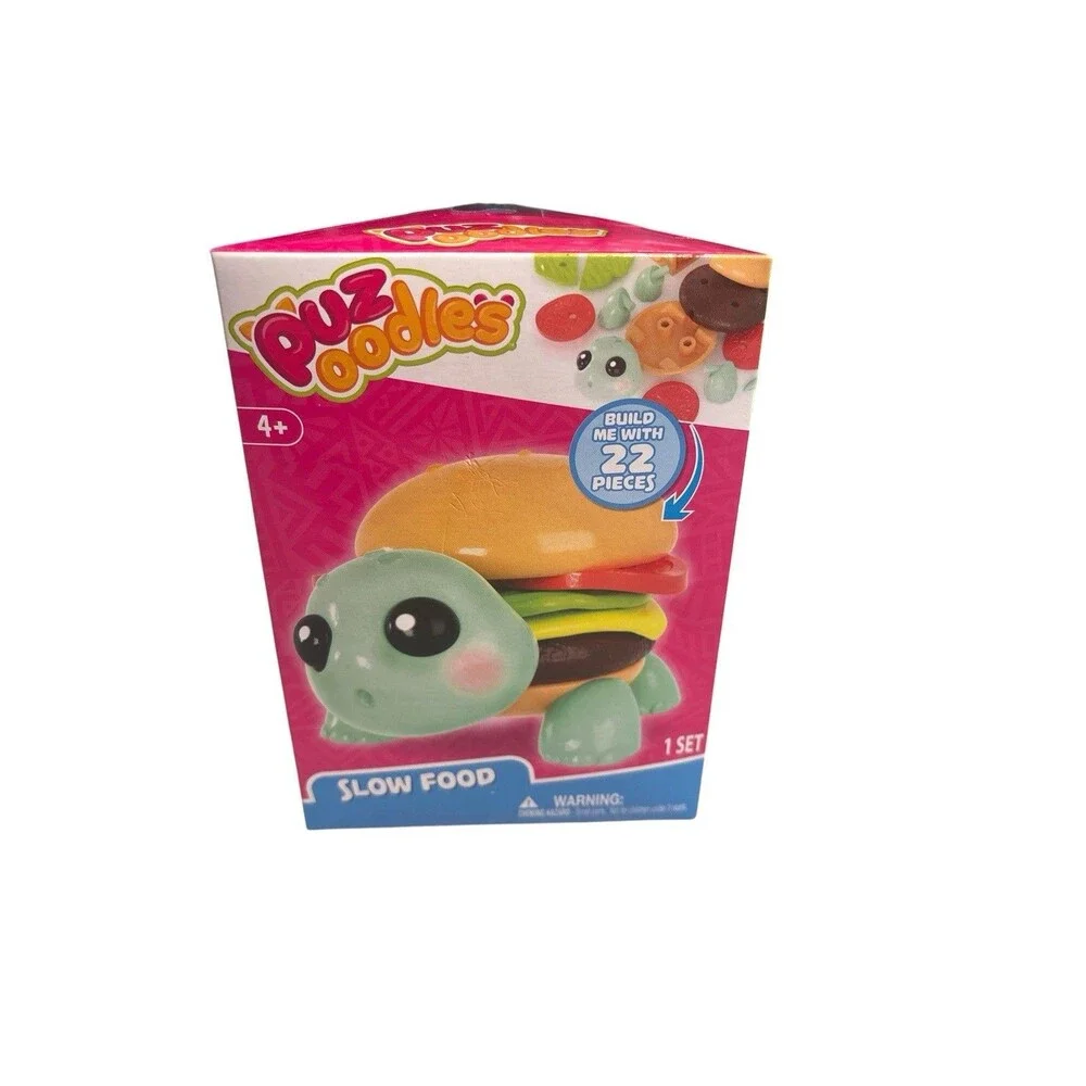 Puzoodles 22 Piece Slow Food Turtle Cheeseburger 3D Puzzle *New